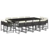 Image de vidaXL Ensemble à manger de jardin 13 pcs coussins noir résine tressée