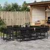 Image de vidaXL Ensemble à manger de jardin 13 pcs coussins noir résine tressée