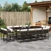 Image de vidaXL Ensemble à manger de jardin avec coussins 13 pcs marron rotin
