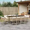 Image de vidaXL Ensemble à manger de jardin et coussins 13 pcs beige