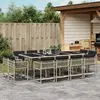 Image de vidaXL Ensemble à manger de jardin et coussins 13 pcs gris clair rotin