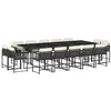 Image de vidaXL Ensemble à manger de jardin 15 pcs coussins noir résine tressée