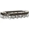 Image de vidaXL Ensemble à manger de jardin avec coussins 15 pcs marron rotin