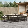 Image de vidaXL Ensemble à manger de jardin avec coussins 15 pcs marron rotin