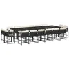 Image de vidaXL Ensemble à manger de jardin 17 pcs coussins noir résine tressée