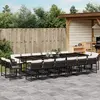 Image de vidaXL Ensemble à manger de jardin 17 pcs coussins noir résine tressée