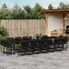 Image de vidaXL Ensemble à manger de jardin 17 pcs coussins noir résine tressée