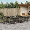 Image de vidaXL Ensemble à manger de jardin 17 pcs et coussins résine tressée
