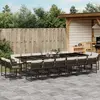 Image de vidaXL Ensemble à manger de jardin et coussins 17 pcs marron rotin