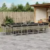 Image de vidaXL Ensemble à manger de jardin et coussins 17 pcs gris clair rotin