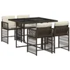 Image de vidaXL Ensemble à manger de jardin 5 pcs et coussins marron poly rotin