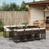Image de vidaXL Ensemble à manger de jardin et coussins 9 pcs marron poly rotin