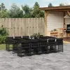 Image de vidaXL Ensemble à manger de jardin 11 pcs coussins noir résine tressée
