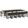 Image de vidaXL Ensemble à manger de jardin et coussins 11 pcs marron rotin