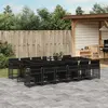 Image de vidaXL Ensemble à manger de jardin 13 pcs coussins noir résine tressée