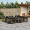 Image de vidaXL Ensemble à manger de jardin coussins 13 pcs gris résine tressée
