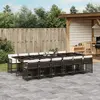Image de vidaXL Ensemble à manger de jardin avec coussins 13 pcs marron rotin