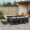 Image de vidaXL Ensemble à manger de jardin 13 pcs coussins noir résine tressée