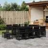 Image de vidaXL Ensemble à manger de jardin 13 pcs coussins noir résine tressée