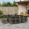 Image de vidaXL Ensemble à manger de jardin coussins 13 pcs gris résine tressée