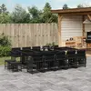Image de vidaXL Ensemble à manger de jardin 15 pcs coussins noir résine tressée
