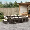 Image de vidaXL Ensemble à manger de jardin avec coussins 15 pcs marron rotin