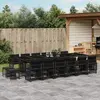 Image de vidaXL Ensemble à manger de jardin 17 pcs coussins noir résine tressée