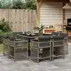 Image de vidaXL Ensemble à manger de jardin 9 pcs coussins gris résine tressée
