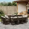 Image de vidaXL Ensemble à manger de jardin et coussins 11 pcs marron rotin