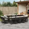 Image de vidaXL Ensemble à manger de jardin 13 pcs coussins noir résine tressée