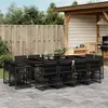 Image de vidaXL Ensemble à manger de jardin 13 pcs coussins noir résine tressée