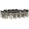 Image de vidaXL Ensemble à Manger de Jardin avec Coussins 13 pcs, Table et Chaise de Terrasse, Meubles de Patio, Mobilier d'Extérieur, Gris Clair Résine Tressée