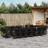 Image de vidaXL Ensemble à manger de jardin 17 pcs coussins noir résine tressée