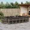 Image de vidaXL Ensemble à manger de jardin 17 pcs et coussins résine tressée