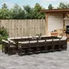 Image de vidaXL Ensemble à manger de jardin et coussins 17 pcs marron rotin