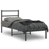 Image de vidaXL Cadre de lit métal sans matelas avec tête de lit noir 75x190 cm