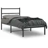 Image de vidaXL Cadre de lit métal sans matelas avec tête de lit noir 90x190 cm