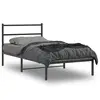 Image de vidaXL Cadre de lit métal sans matelas avec tête de lit noir 107x203cm