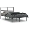 Image de vidaXL Cadre de lit métal sans matelas avec tête de lit noir 120x190cm