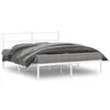 Image de vidaXL Cadre de lit métal sans matelas et tête de lit blanc 150x200 cm