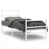 Image de vidaXL Cadre de lit métal sans matelas avec pied de lit blanc 80x200cm