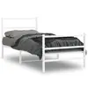 Image de vidaXL Cadre de lit métal sans matelas avec pied de lit blanc 90x190cm