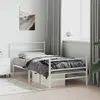 Image de vidaXL Cadre de lit métal sans matelas et pied de lit blanc 100x200 cm