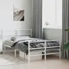 Image de vidaXL Cadre de lit métal sans matelas et pied de lit blanc 120x200 cm