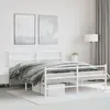 Image de vidaXL Cadre de lit métal sans matelas et pied de lit blanc 150x200 cm