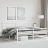 Image de vidaXL Cadre de lit métal sans matelas et pied de lit blanc 183x213 cm