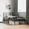 Image de vidaXL Cadre de lit métal sans matelas avec tête de lit noir 90x200 cm