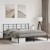 Image de vidaXL Cadre de lit métal sans matelas avec tête de lit noir 183x213cm