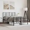 Image de vidaXL Cadre de lit métal sans matelas avec pied de lit noir 120x190cm