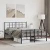 Image de vidaXL Cadre de lit métal sans matelas avec pied de lit noir 135x190cm